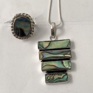 Abalone Shell ring and pendant